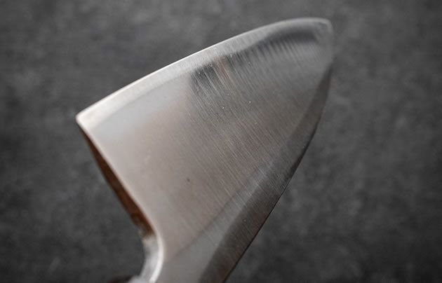 片刃包丁の裏押しを綺麗にやり直し