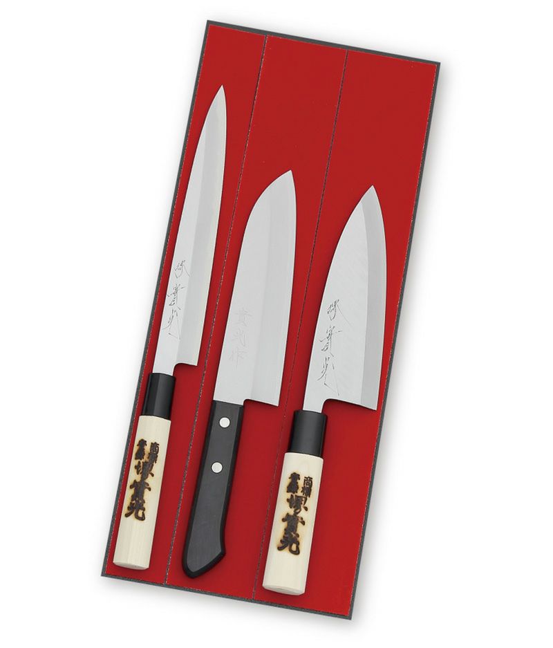 プレゼント用包丁セット]3点ギフトセット B | 包丁通販なら明治33年