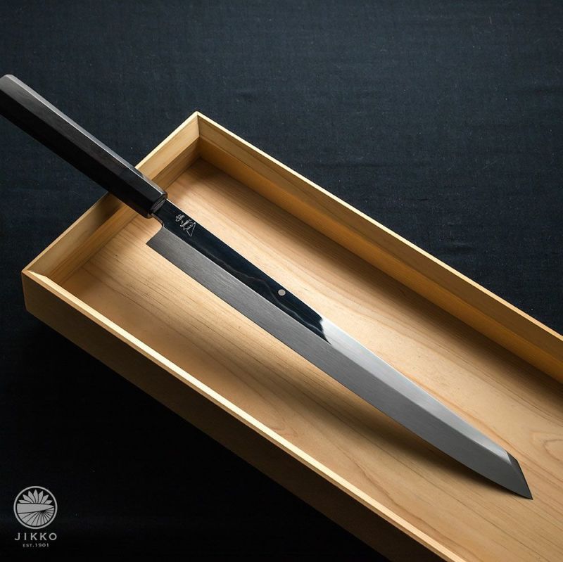 本焼白 富士山 黒檀 刺身切付 330mm | 堺包丁の通販 實光刃物(じっこう