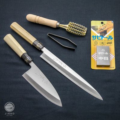 楽天市場】出刃包丁 白三（別打） 180mm 實光包丁(堺包丁