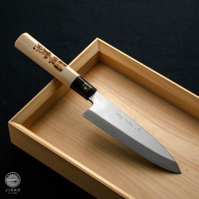 實光刃物 鎌型薄刃 左利き　研いでお渡しします‼️おすすめ 左利き用青鋼鎌形薄刃庖刀 – 包丁の築地正本